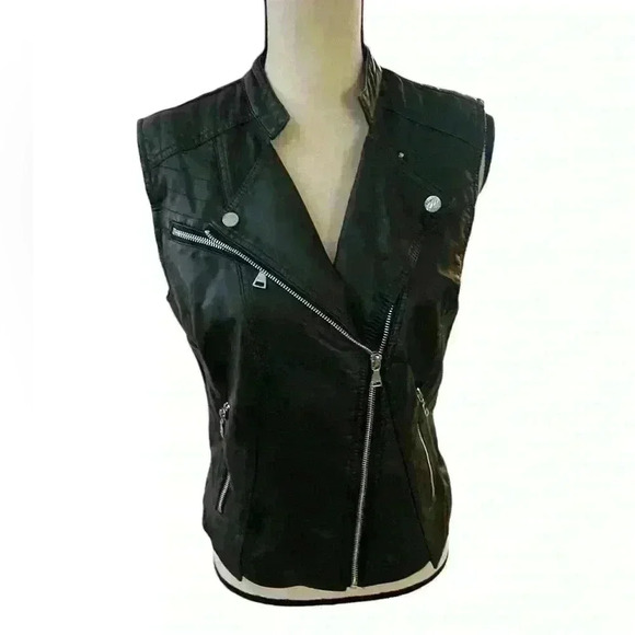 Express Faux Leather Vest - Picture 1 of 4